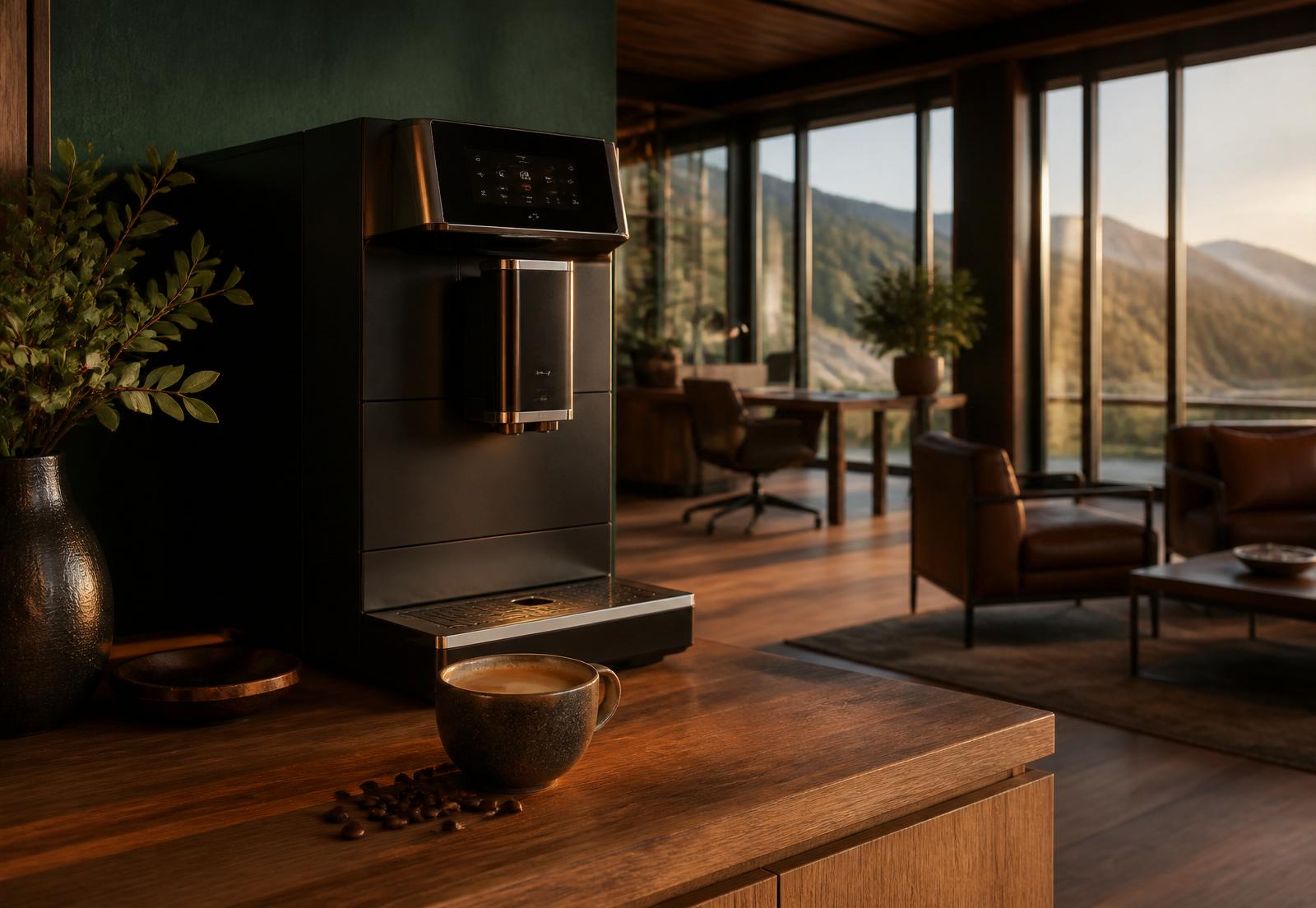 Máquina de café Vulkan en una oficina del sur de Chile